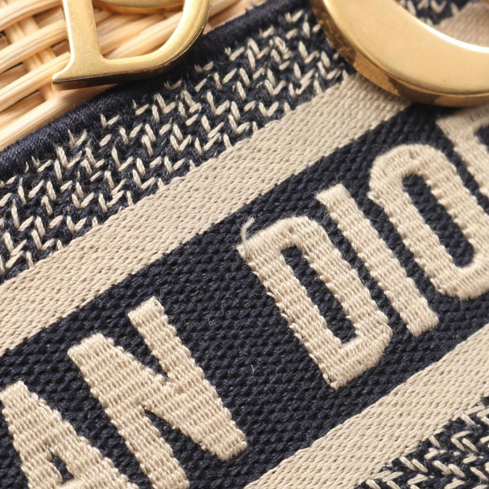 Christian Dior Dior Lady Handbag, Canvas, Leather, and Straw, Women's, Beige/... - Picture 5 of 7
